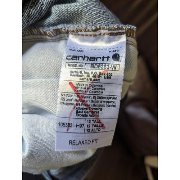 Carhartt Women's Work Jean - Relaxed Fit - Rugged Flex 12 TALL - Picture 5 of 5